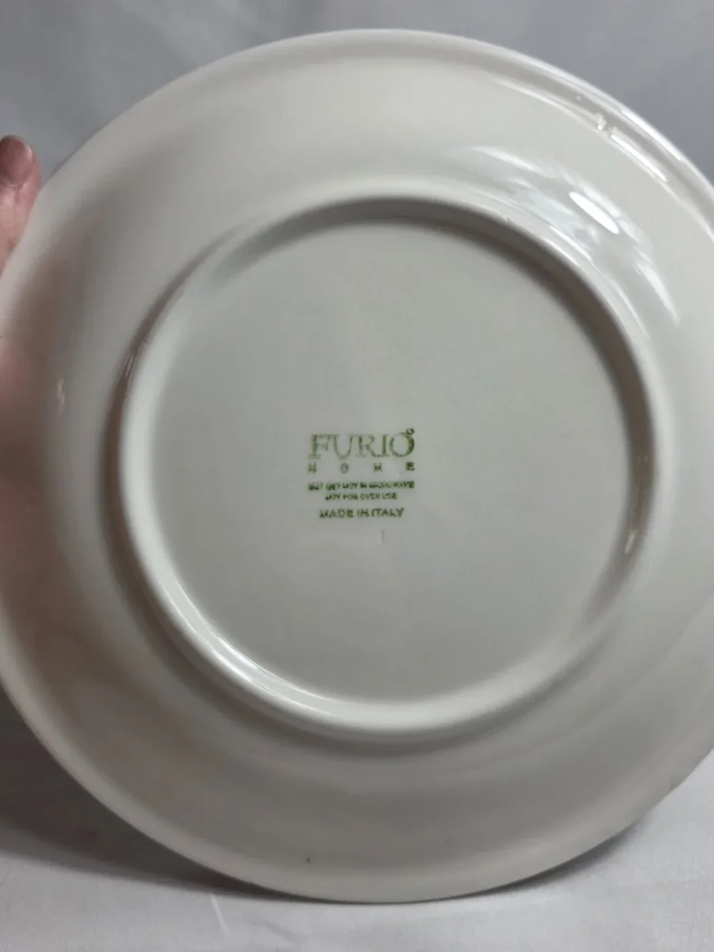 ONE Furio Christmas Tree Dinner Plate Green Sponge Tree & Edge Made in Italy